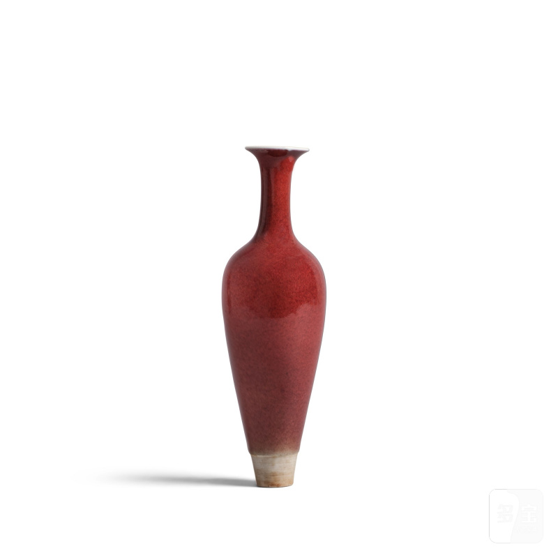 民國 豇豆紅釉柳葉瓶 | A PEACHBLOOM-GLAZED 'WILLOW-LEAF' VASE